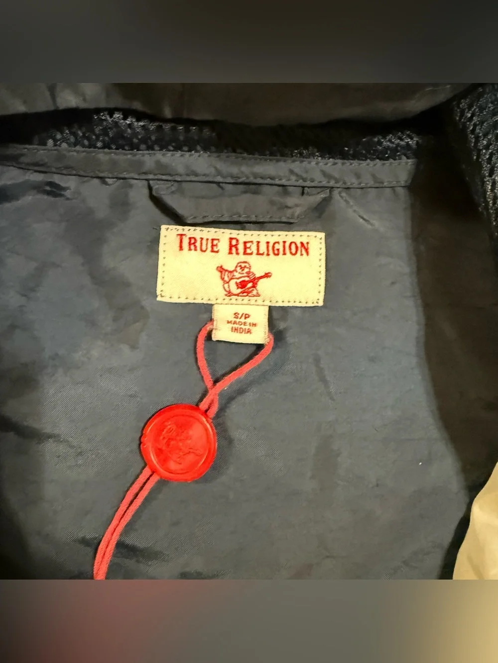 True Religion Navy, Light Gray & Teal Colorblock Windbreaker men Small size